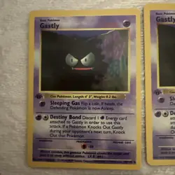 Set Of 7 Gastly Pokemon Cards, 2 1st Edition, 2 Fossil, 3 Base Set, NM - Image 2