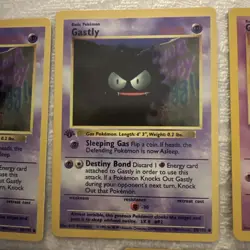 Set Of 7 Gastly Pokemon Cards, 2 1st Edition, 2 Fossil, 3 Base Set, NM - Image 3