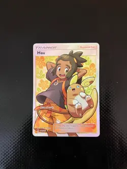 Pokemon TCG Hau Full Art Holo Card 144/145 Guardians Rising - Image 1