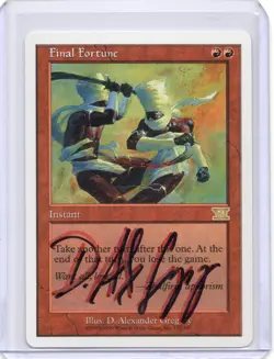 Final Fortune Regular Signed Artist Proof MTG RARE - Image 1