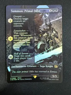 Summon: Primal Odin (BORDERLESS FOIL) Final Fantasy - Magic the Gathering - Image 1