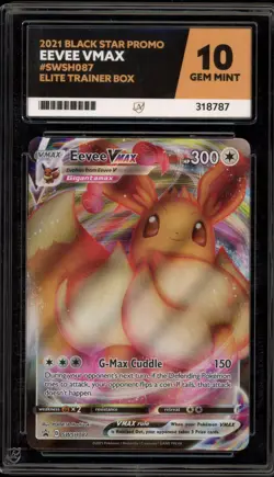 Pokemon Eevee VMAX Shining Fates ETB Full Art Promo SWSH087 ACE 10 Gem Mint - Image 1