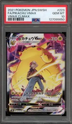 Pokemon Pikachu VMAX Climax Japanese Character Super Rare #223 PSA 10 Gem Mint - Image 1