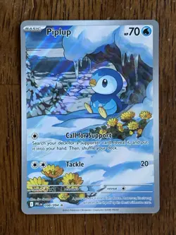 Pokemon Piplup 98/94 - Phantasmal Flames Illustration Rare - NM - Image 1