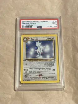 PSA 9 Togetic Holo 1st Edition #16 Neo Genesis Pokemon TCG 2000 - Image 1