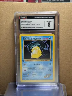 2000 Pokemon Gym Challenge 1st Edition Sabrina's Psyduck #99/132 CGC 8 - Image 1