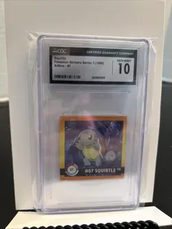 CGC GEM MINT 10 Squirtle #07 Pokemon Artbox Stickers Series 1 1999 - Image 1