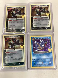 Lot Of 4 Pokemon TCG Greninja Gold Star Celebrations ETB Promo Dark Gyarados - Image 1