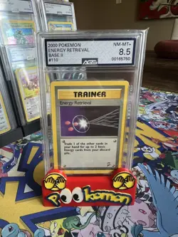 ENERGY RETRIEVAL 2000 Pokemon Base 2 Set POKEMON 110/130 AGS 8.5 NM-MT+ - Image 1