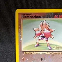 Hitmonchan Reverse Holo Best of Game 2 "WINNER" Stamped 2002 Pokemon TCG #2 - NM - Image 3