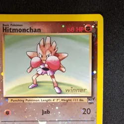 Hitmonchan Reverse Holo Best of Game 2 "WINNER" Stamped 2002 Pokemon TCG #2 - NM - Image 4