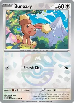 Buneary (Master Ball Pattern) Common Holo PRE 083/131 NM Pokemon TCG - Image 1