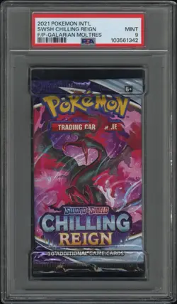 Pokemon Chilling Reign Booster Pack Sealed PSA 9 MINT Galarian Moltres Art - Image 1