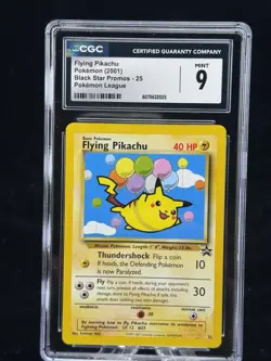 Flying Pikachu #25 Black Star Promo Pokemon League 2001 CGC 9 🎈☁ - Image 1
