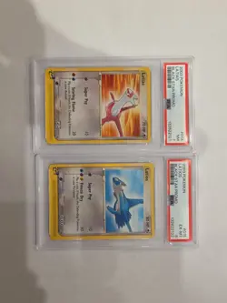 Pokemon TCG 2003 Latias #014 PSA 7 & Latios #015 PSA 8 Black Star Promo Sequent - Image 1