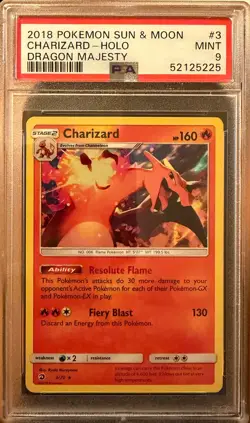Charizard Holo 3/70 Dragon Majesty 2018 Pokemon PSA 9 - Image 1