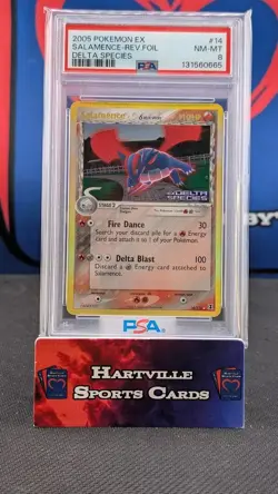 Pokemon PSA 8 Salamence EX Delta Species Reverse Holofoil STAMPED 14/113 - 2005 - Image 1
