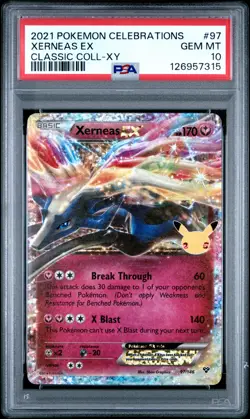 2021 POKEMON CELEBRATIONS CLASSIC COLL #97 XERNEAS EX PSA 10 - Image 1