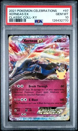 2021 POKEMON CELEBRATIONS CLASSIC COLL #97 XERNEAS EX PSA 10 - Image 1