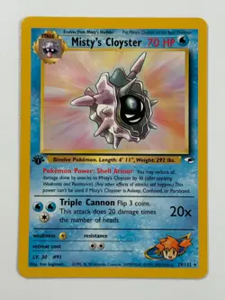 Pokemon Cards Misty's Cloyster 29/132 1ST EDITION Gym Heroes WOTC Non Holo Rare - Image 1