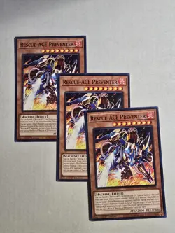 Yugioh! 3x Rescue-ACE Preventer DUNE-EN022 Common 1st Ed NM Playset x3 - Image 1