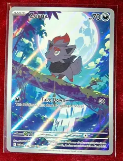 Zorua 142/086 WHITE FLARE Illustration Rare IR Scarlet & Violet era Pokemon Card - Image 1