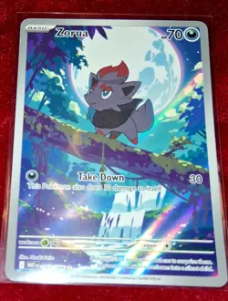 Zorua 142/086 WHITE FLARE Illustration Rare IR Scarlet & Violet era Pokemon Card - Image 4