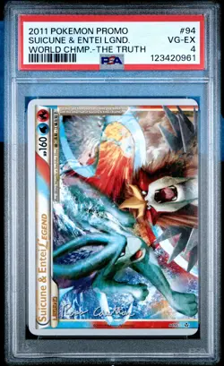 2011 POKEMON WORLD CHAMPIONSHIPS PROMO THE TRUTH SUICUNE & ENTEI LEGEND PSA 4 - Image 1