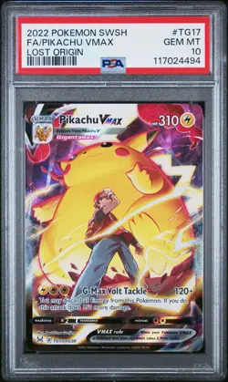 FA PIKACHU VMAX PSA 10 2022 POKEMON SWSH LOST ORIGIN #TG17/TG30 TRAINER GALLERY - Image 1