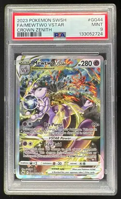 2023 Pokemon Sword & Shield Crown Zenith Galarian #GG44/GG70 Mewtwo VST PSA 9 - Image 1