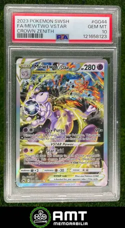 Mewtwo VStar PSA 10 2023 Pokemon Sword Shield Crown Zenith Galarian Gallery GG44 - Image 1