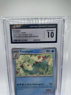 2025 Pokemon TCG CGC 10 Feraligatr Black Star Promo Illustration Contest Winner - Image 2
