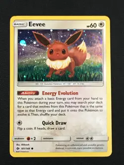 Pokemon TCG Eevee 101/149 Sun & Moon Cosmos Holo Promo LP - Image 1