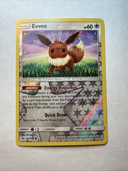 Eevee 101/149 Reverse Holo Sun & Moon Base Pokemon Card * Near Mint - Image 1
