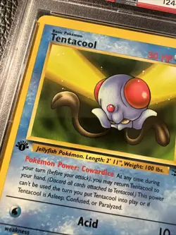 1999 Pokemon Fossil 1st Edition Tentacool #56/62 WOTC VINTAGE PSA 8 - Image 2