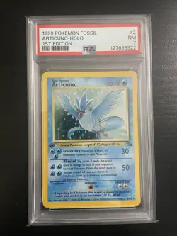 1999 Pokemon Fossil Articuno 1st Edition Rare HOLO #2/62 PSA 7 NM - Image 1