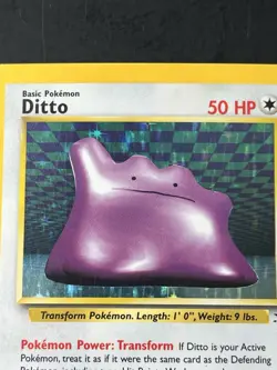 Pokemon TCG Ditto Fossil Holo Rare Card 3/62 - Image 2