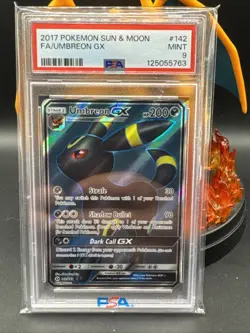 2017 Pokemon Sun & Moon 142/149 Umbreon GX PSA 9 Mint Card - Image 1