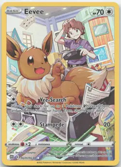 Eevee TG11/TG30 SWSH09: Brilliant Stars Trainer Gallery Pokemon Card NM - Image 1