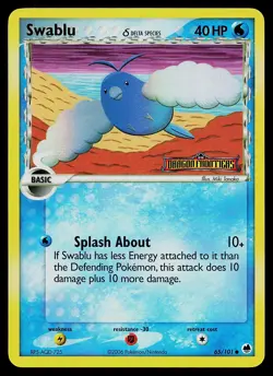 Pokemon Card - Swablu Dragon Frontiers 65/101 Common Reverse Holo Stamped - Image 1