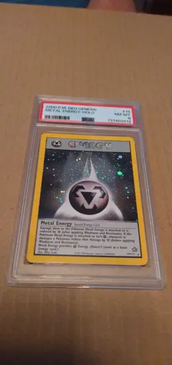 2000 P.M. Neo Genesis #19 metal energy Holo Card PSA 8 NM/Mint, Graded Sleeved - Image 1