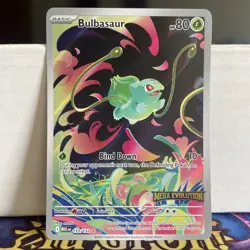 BULBASAUR 133/132 ILLUSTRATION RARE STAMPED PROMO MEGA EVOLUTIONS POKEMON CARD - Image 1