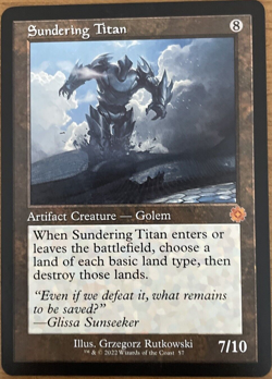 MTG Magic The Brothers' War Sundering Titan Retro Frame Artifact Crea Mythic NM+ - Image 1