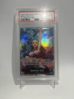 PSA 10 GEM MINT NEFELTARI VIVI OP04-001 ALT ART LEADER ONE PIECE TCG ENGLISH - Image 1