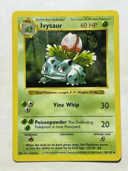 Pokemon TCG Ivysaur Base Set, Shadowless Uncommon Card 30/102, Vintage - Image 1