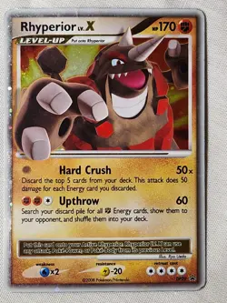 Played (HP) Rhyperior LV.X - Holo #DP29 Diamond and Pearl Promo Pokemon TCG - Image 1