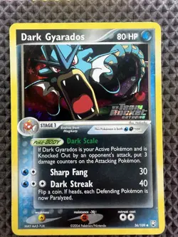 2004 Pokemon EX Team Rocket Returns Dark Gyarados Reverse Holo Foil 36/109 - Image 1