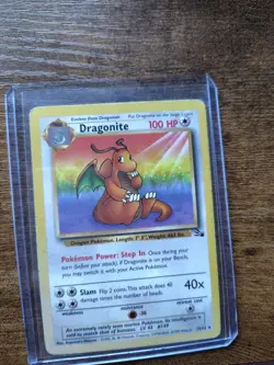 Dragonite Fossil Unlimited Rare Pokemon TCG HP WOTC 19/62 - Image 1