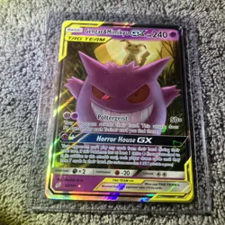 Pokemon Gengar & Mimikyu GX 53/181 Team Up Holo Ultra Rare. - Image 1