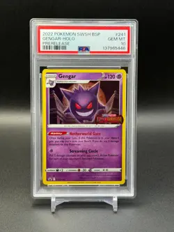 Pokemon Gengar - Prerelease SWSH241 SWSH: Sword & Shield Promo PSA 10 GEM - Image 1